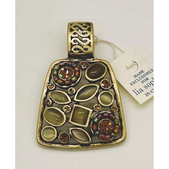 Lia Sophia Jewelry - Pendant Slide Cabochon Navette Crystals Lia Sophia Square Round Lia Sophia 2 In